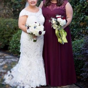Maroon/ red wine bridesmaids dress/ formal gown